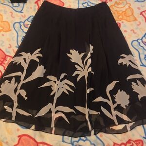 Floral Black and White Women's Skirt